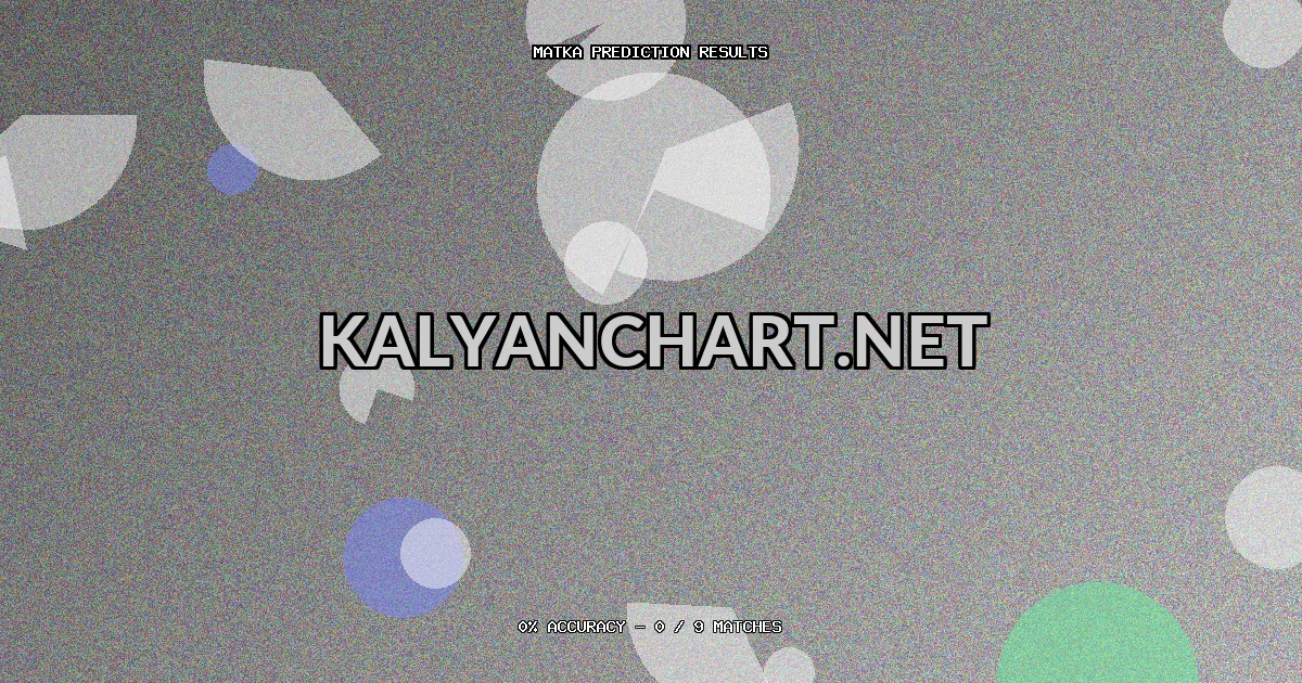 Kalyanchart.net Matka prediction results analysis - April 2, 2026