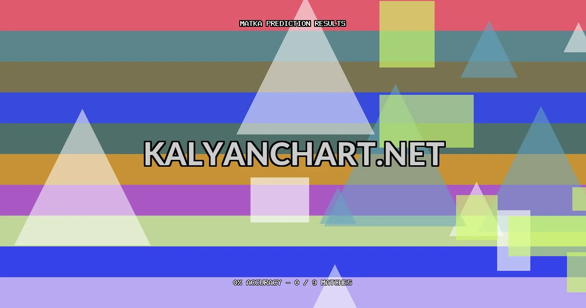 Kalyanchart.net Matka prediction results analysis - April 26, 2026