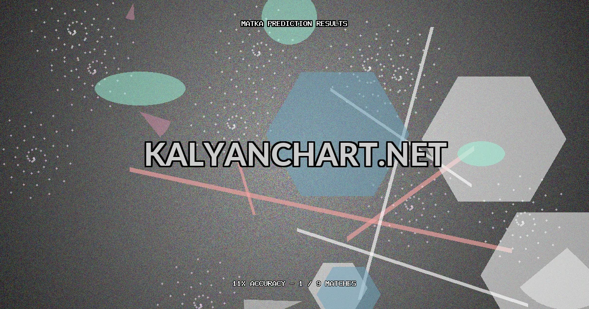 Kalyanchart.net Matka prediction results analysis - May 4, 2026