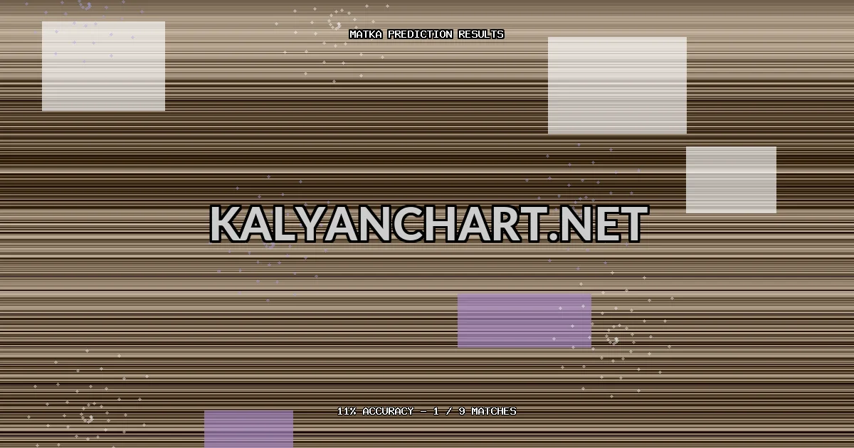 Kalyanchart.net Matka prediction results analysis - May 9, 2026