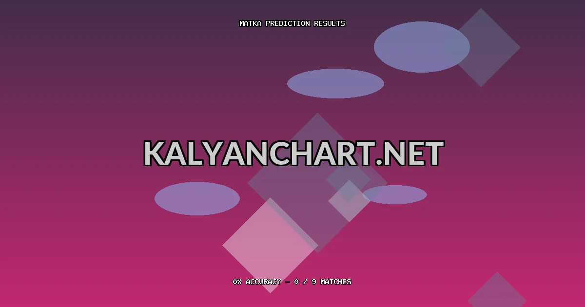 Kalyanchart.net Matka prediction results analysis - June 10, 2026